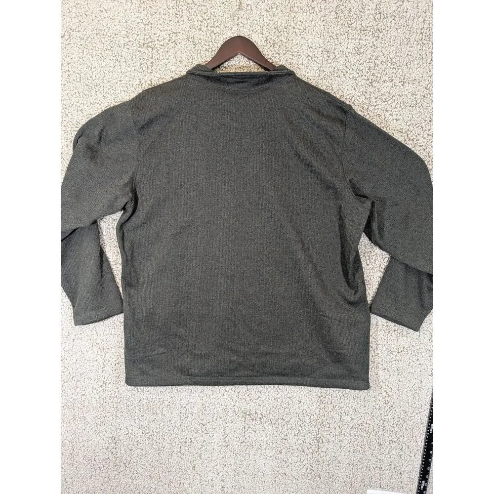 Outdoor Life Men's XXL 1/4 Zip Tight‎ Knit Sweater Gray 2XL Mock Neck Ribbed